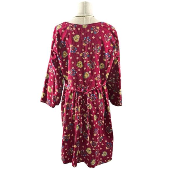 April Cornell Cottagecore Corduroy Dress | Artsy Floral Pockets Boho | Medium - Picture 3 of 10